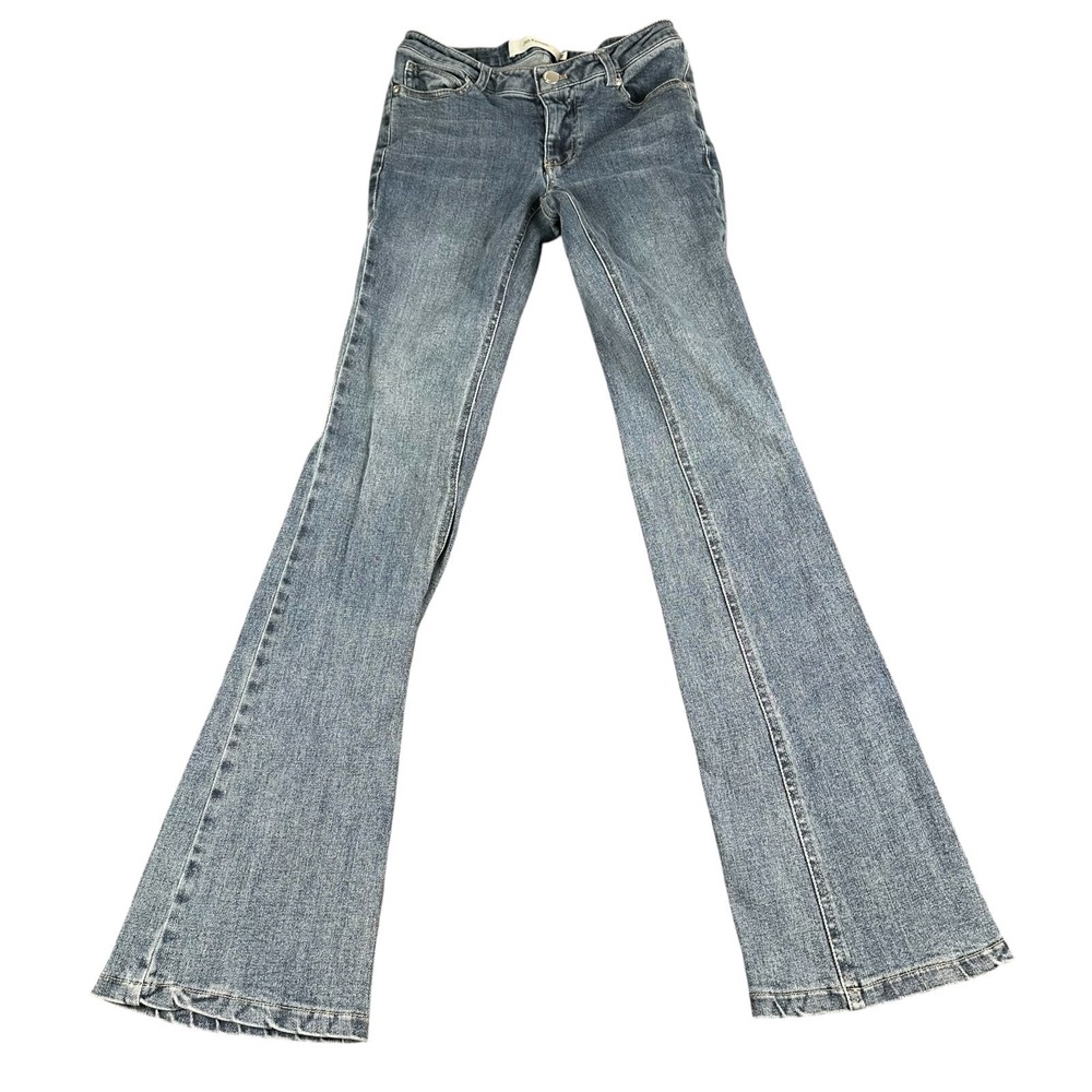 Jim Kenneth Womens Medium Wash Flare Leg Denim Jeans Blue Mid‎ Rise Size XS